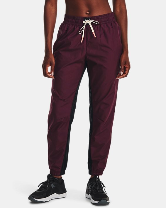 Women's Project Rock Woven Pants in Maroon image number 0